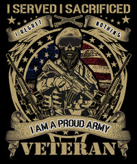 VETERAN ARMY CUSTOM T-SHIRT DESIGN
