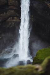 Haifoss waterfall in Iceland - one of the highest waterfall in Iceland, popular tourist destination