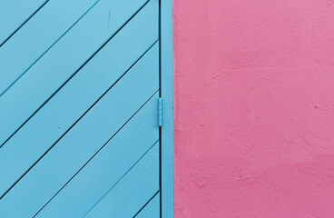 Pink and blue wall