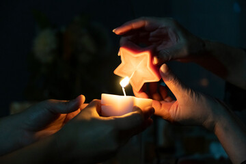 Up at hand of candle relay
