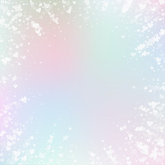 White heart love confettis. Valentine's day vignet