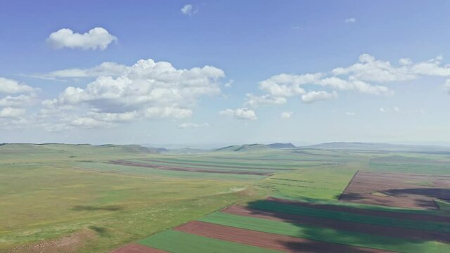 Lakes Shira and Bele expanses of Siberia, forests of Russia, aerial view, drone, Khakassia, Russia