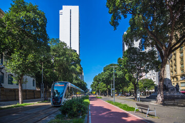 Rio de Janeiro, May 2020 - view of Cinelandia Square, one the most famous squares in Rio de Janeiro