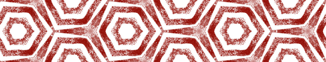 Medallion seamless border. Wine red symmetrical