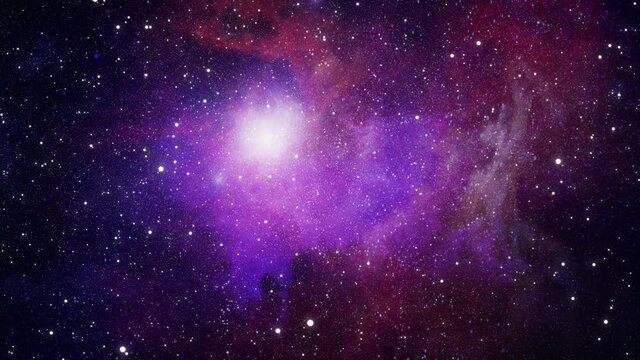 galaxy space, animation of flying through glowing nebulae.