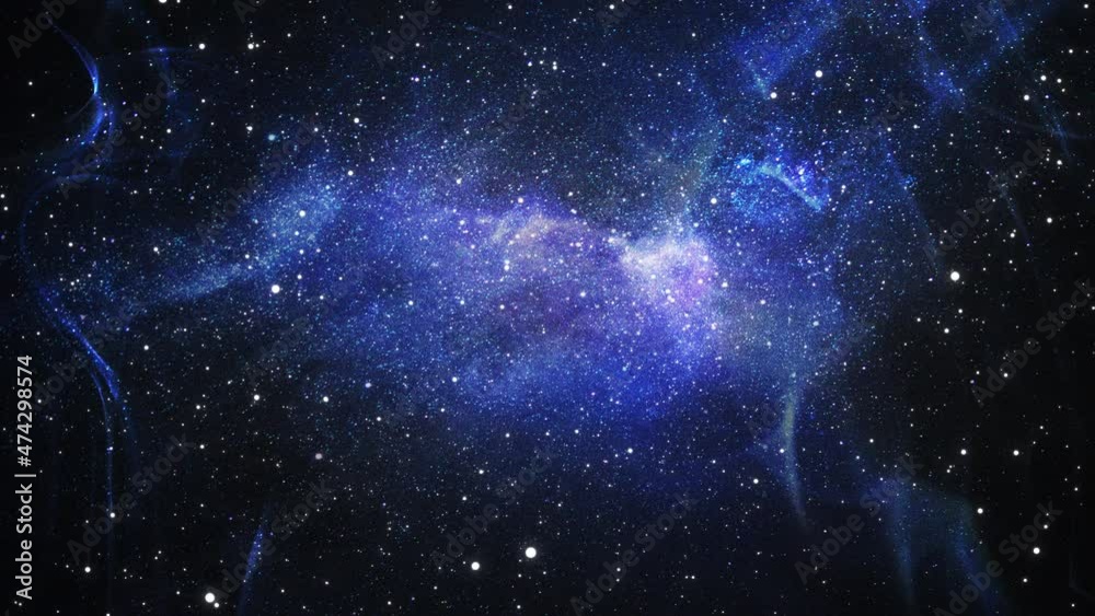 Wall mural galaxy space background camera flying through the galaxy and nebula.