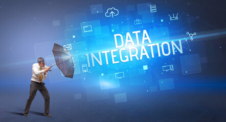 defending with umbrella from cyber attack