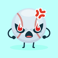 angry baseball character cartoon vector