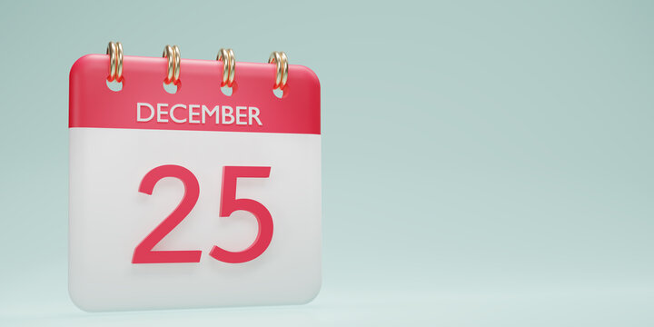 Minimal red calendar icon isolate on soft green background. Paper calendar icons.  Calendar date icon. 3D rendering illustration.
