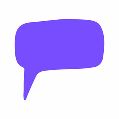 Text bubble. Hand drawn vector bubble templates for text messages. Colorful cartoon sticker isolated on the white background. Doodle text speech form templates. Blank empty blue speech bubble. Cloud.