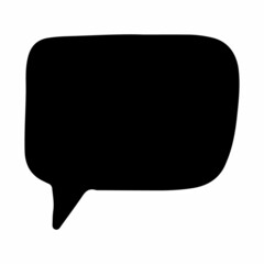 Text bubble. Hand drawn vector bubble templates for text messages. Colorful cartoon sticker isolated on the white background. Doodle text speech form templates. Blank empty black speech bubble. Cloud.