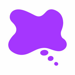 Text bubble. Hand drawn vector bubble templates for text messages. Colorful cartoon sticker isolated on the white background. Doodle text speech form templates. Blank empty violet speech bubble. Cloud