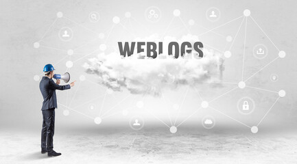 Fototapeta premium Engineer working on a social media concept