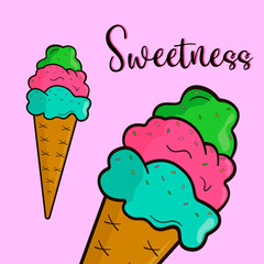 Ice cream vector dessert tasty sweet summer
