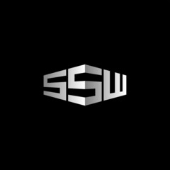 SSW Letter Initial Logo Design Template Vector Illustration