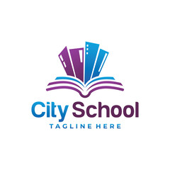 Fototapeta na wymiar city learning school logo