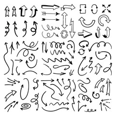 Obraz premium Arrow doodle collection. Hand drawn set of arrows.