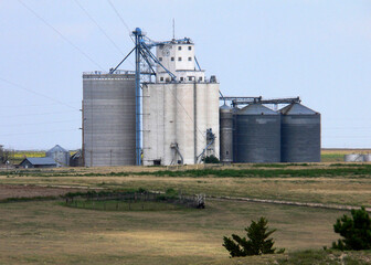 grain silos in the field