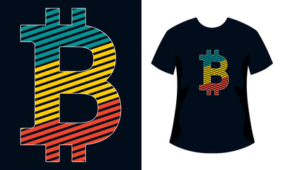 Bitcoin t-shirt design. retro vintage bitcoin