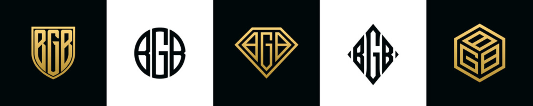 Initial letters BGB logo designs Bundle