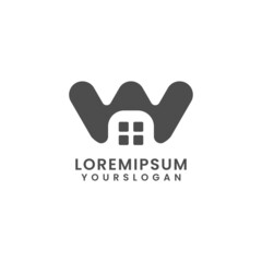 letter w home logo design