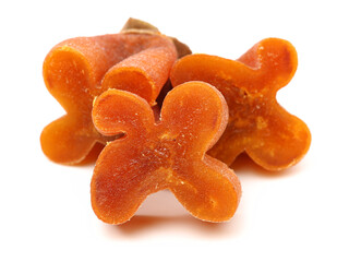 dried persimmon on white background 