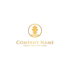 logo design tree oak modern gold