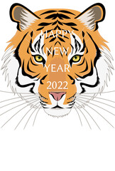 2022年　寅年　年賀状　イラスト素材