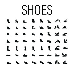 Shoes icon set. Simple set of shoes vector icons for web design isolated on white background
