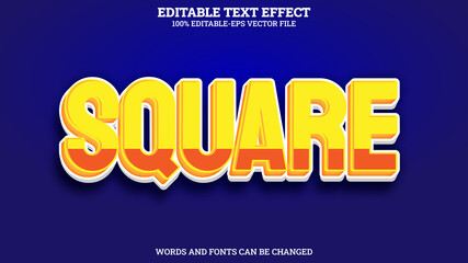 Obraz premium Square 3D Text Effect Editable