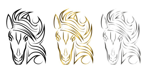 Line art vector of horse head. Suitable for use as decoration or logo.