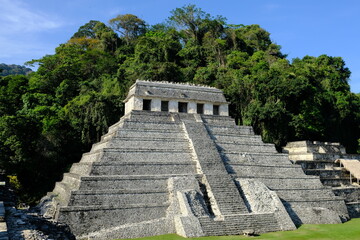 Fototapeta na wymiar Mexico Palenque - Mayan Temple of the Inscriptions