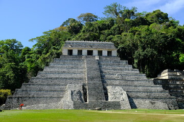 Fototapeta na wymiar Mexico Palenque - Mayan Temple of the Inscriptions