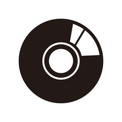 CD or DVD icon. Compact disk symbol illustration