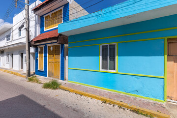 Colorful streets and scenic beaches of the Island Isla Mujeres located across the Gulf of Mexico, a short ride on the ferry from Cancun.