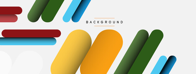 Abstract background. Round shapes, lines compositions on grey backdrop. Vector illustration for wallpaper banner background or landing page