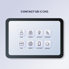 Business card icons collection