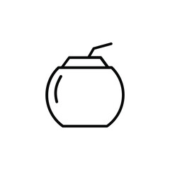 Coconut drink Line Icon, Vector, Illustration, Logo Template. Suitable For Many Purposes.