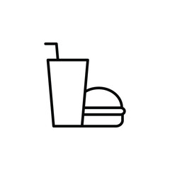 Fast food Line Icon, Vector, Illustration, Logo Template. Suitable For Many Purposes.