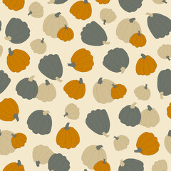 Tossed Fall Pumpkins Seamless Repeat Design