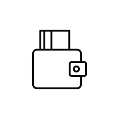 Wallet Line Icon, Vector, Illustration, Logo Template. Suitable For Many Purposes.