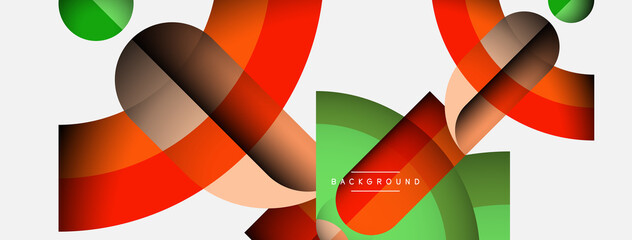 Obraz premium Geometric abstract background. Round shapes, circles, lines composition for wallpaper banner background or landing page