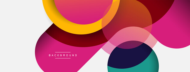 Obraz premium Creative geometric wallpaper. Minimal abstract background. Circles composition vector illustration for wallpaper banner background or landing page