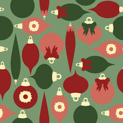 Christmas Ornaments Seamless Repeat Design