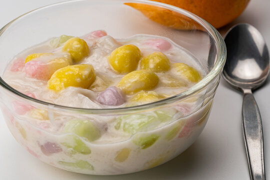 Closeup View Of Delicious Homemade Dessert Sticky Rice Balls.