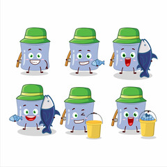 A fisherman blueberry marshmallow cartoon picture catch a big fish
