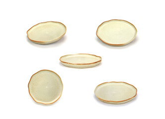 collection of modern design white plate on white background