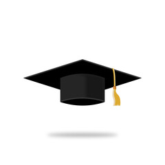 Graduation hat 3d style illustration