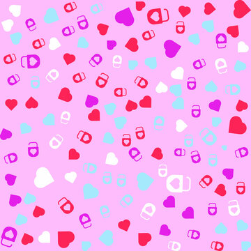Valentines day seamless pattern,Cute hand drawn hearts seamless pattern, lovely romantic background, great for Valentine's Day, Mother's Day, textiles, wallpapers, banners - vector design
