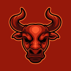  bull esport mascot for sports and esports logo